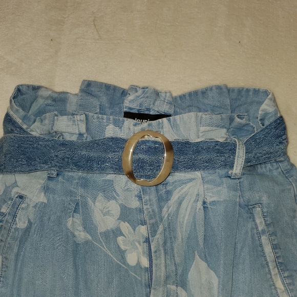 Desigual Denim Cargo Pants with Floral Print Small - Picture 2 of 10